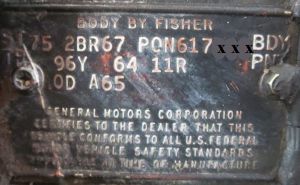 1975 Pontiac Body Data Plate