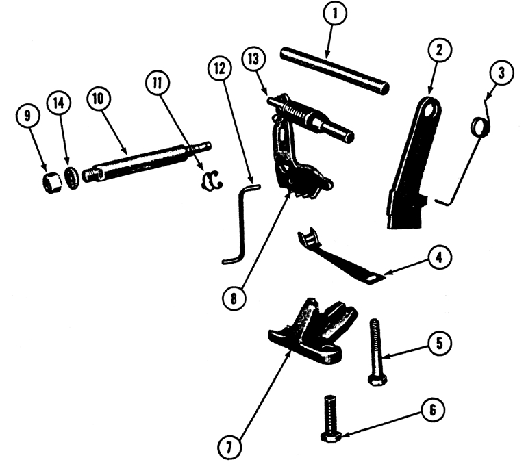 1967-68 Firebird 6 cyl. RANGE SELECTOR Exploded View
