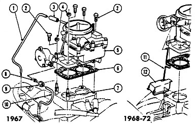1967-69 Firebird 8Cyl. 2 & 4 Bbl. Carburetors Exploded View