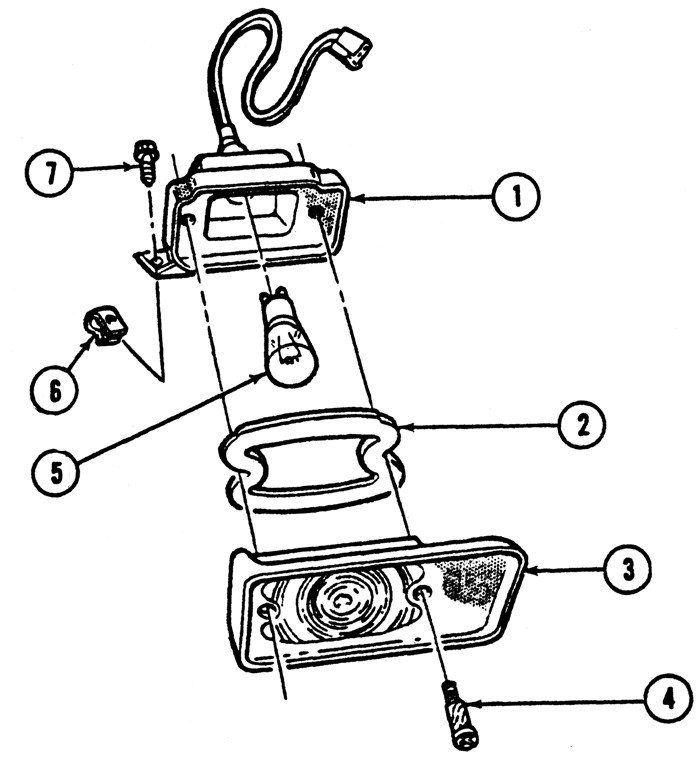 1967 Firebird Parking/Signal Light Exploded View