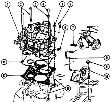 1968-69 Firebird 8 Cyl. 4 Barrel Rochester Exploded View