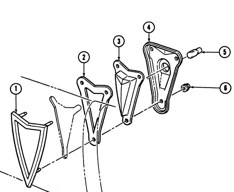 1968 Firebird Rear Marker Light Exploded View