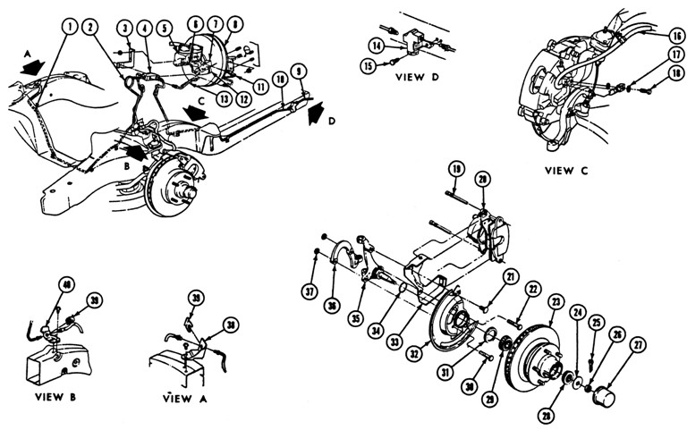 1969 Firebird Disc Brake System Exploded View