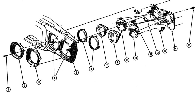 1969 Firebird Head LightExploded View