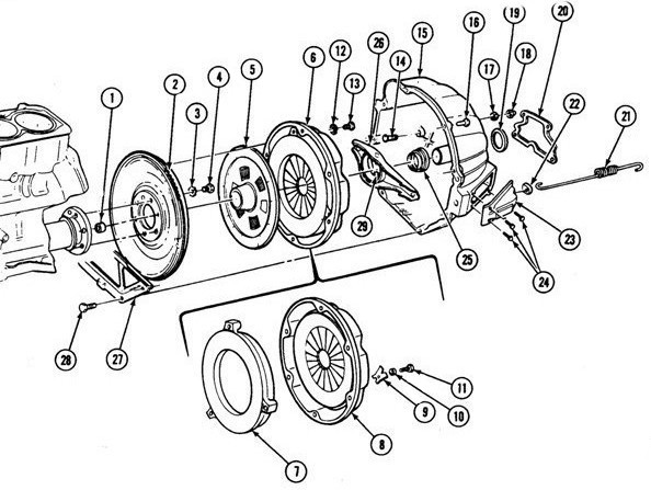 1975 "H" Pontiac ClutchExploded View