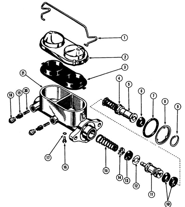 Bendix Brake Master Cylinder Exploded View