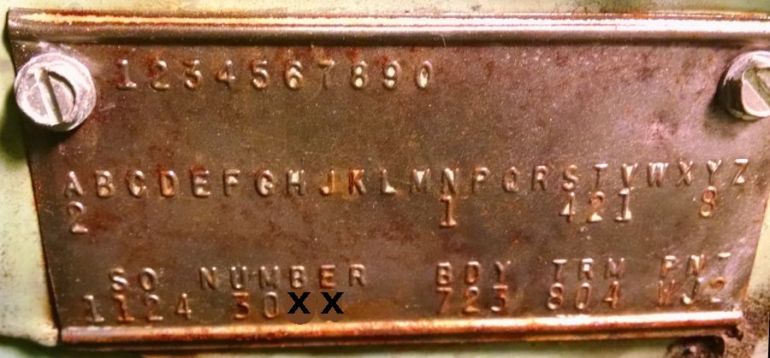1960 Desoto Body Data Plate