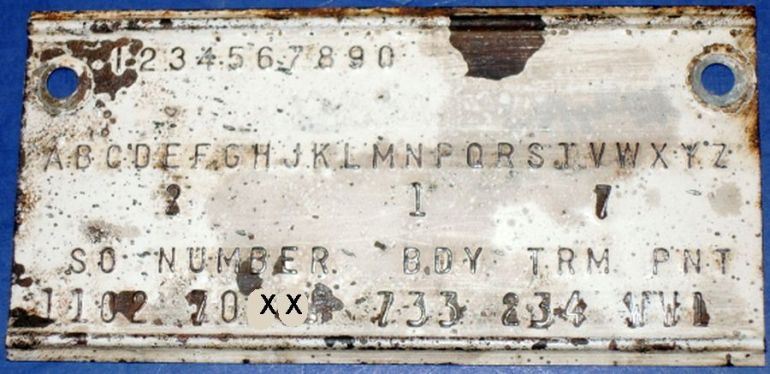 1961 dodge body plate