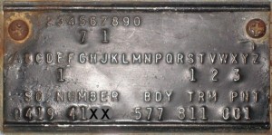 62 Dodge body plate