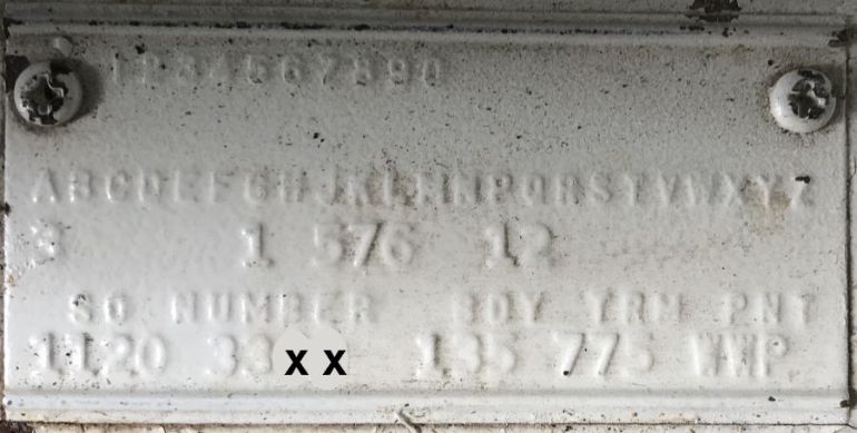 1963 Plymouth Body Data Plate