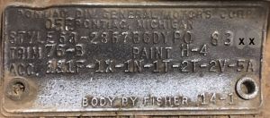 63 Pontiac body plate