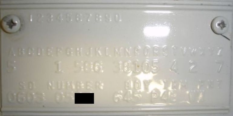 1964 Dodge Body Data Plate