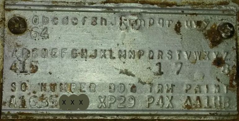 1966 Dodge body plate