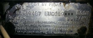 1968 Buick Body Data Plate
