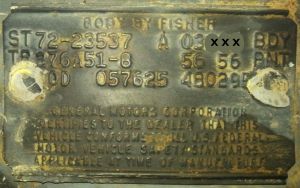 1972 Pontiac body plate