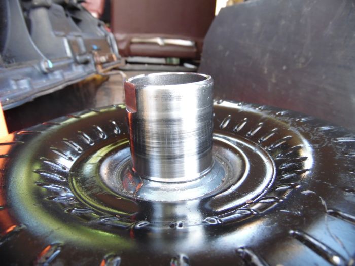Torque converter shaft galded up