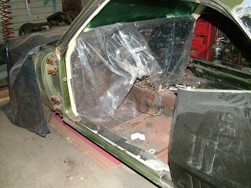 68 Firebird door removed pre restoration
