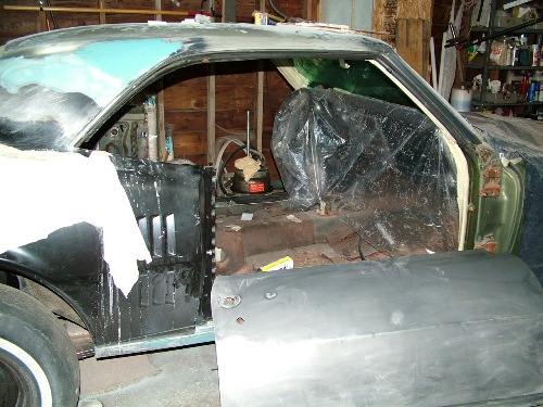 68 Firebird door removed pre restoration