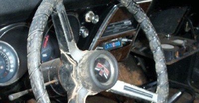 68 Firebird steering wheel pre restoration