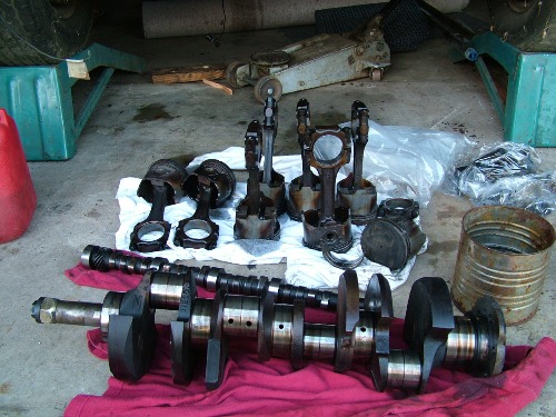 68 Firebird engine parts pre restoration