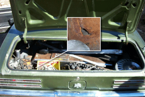 68 Firebird trunk pre restoration