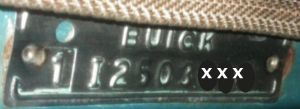 1962 Buick VIN plate
