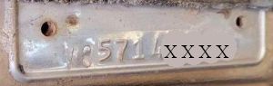 1965 Plymouth VIN Plate