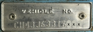 1966 chrysler VIN plate